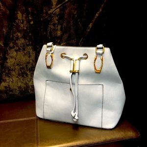 Vegan Leather Drawstring 2 & 1 Bucket Bag